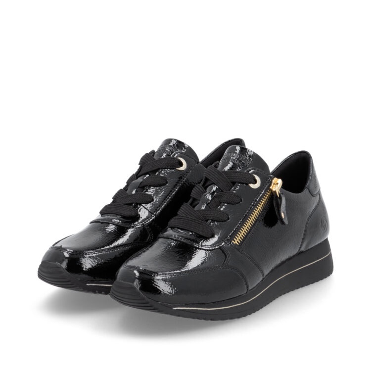 Baskets noires pour femme marque Remonte. Référence D0H11-00 Black. Disponible chez Chauss'Family magasin de chaussures à Issoire.