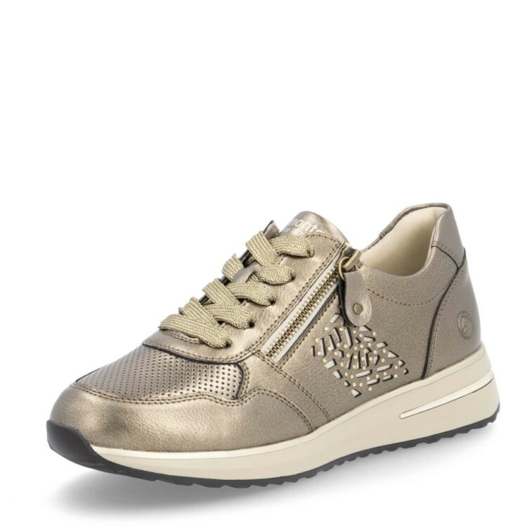 Baskets bronze pour femme marque Remonte. Référence D1G00-90 Bronze. Disponible chez Chauss'Family magasin de chaussures à Issoire.