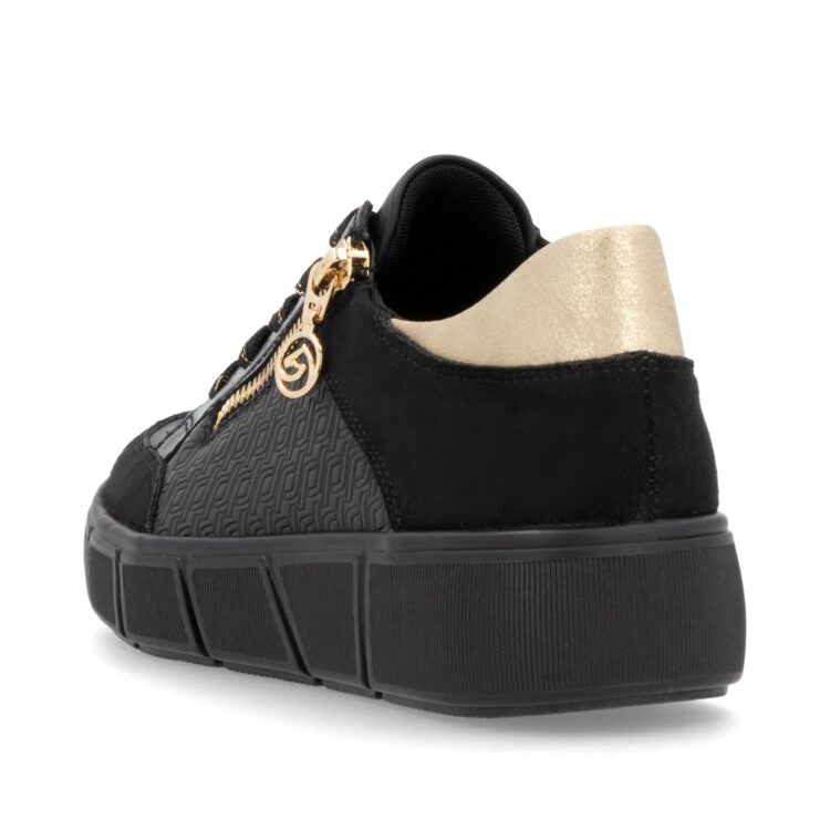 Baskets noires pour femme marque Remonte. Référence D1T00-03 Schwarz. Disponible chez Chauss'Family magasin de chaussures à Issoire.