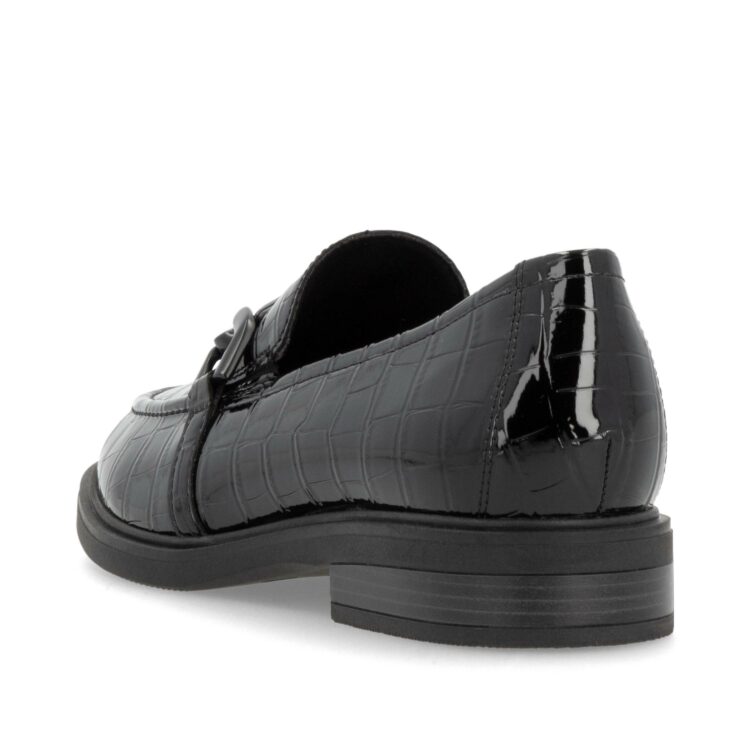 Mocassins noirs pour femme de la marque Remonte. Référence D1U00-00 Black. Disponible chez Chauss'Family magasin de chaussures à Issoire.