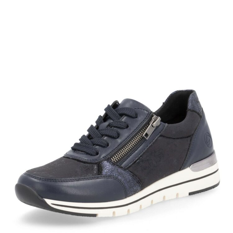 Baskets bleu marine pour femme marque Remonte. Référence R6700-15 navy. Disponible chez Chauss'Family magasin de chaussures à Issoire.