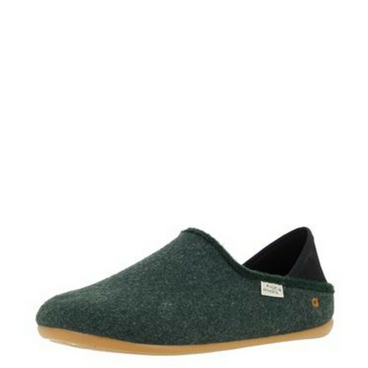 Pantoufles en laine bouillie pour homme marque La maison de l'espadrille référence 6717 kaki. Disponible chez Chauss'Family magasin chaussures Issoire