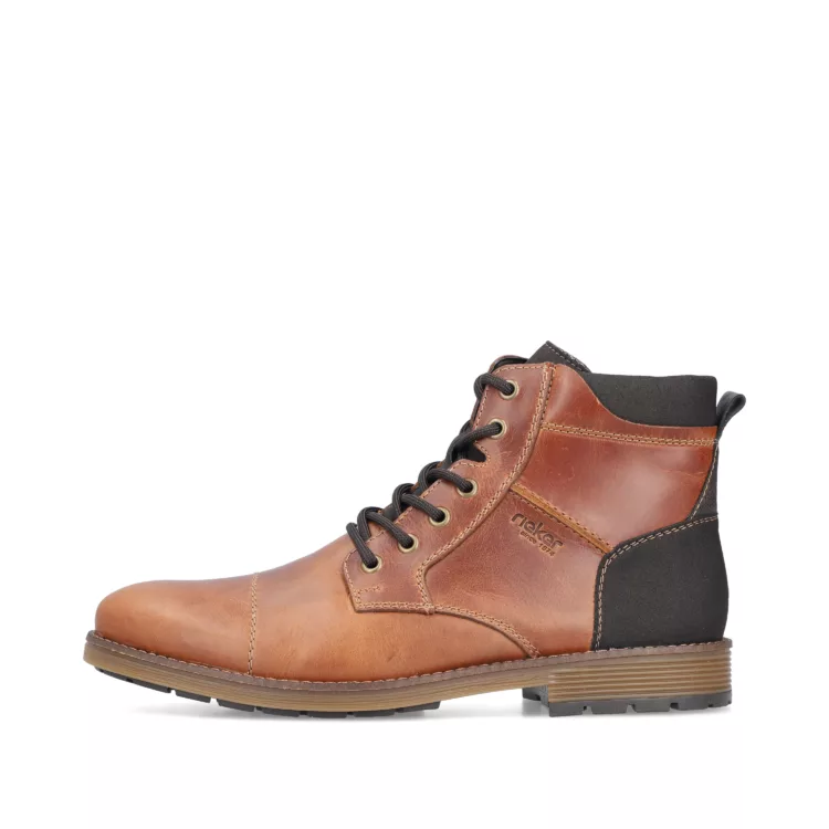 Bottines marron pour homme marque Rieker. Référence F4531-24 Amaretto. Disponible chez Chauss'Family magasin de chaussures Issoire.