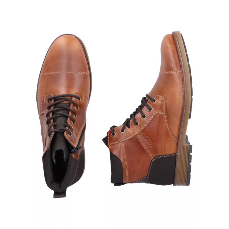 Bottines marron pour homme marque Rieker. Référence F4531-24 Amaretto. Disponible chez Chauss'Family magasin de chaussures Issoire.