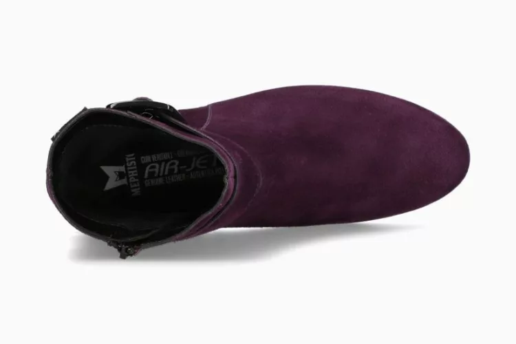 Bottines violettes pour femme marque Mephisto. Référence Gianina Purple 12272N. Disponible chez Chauss'Family magasin de chaussures à Issoire.