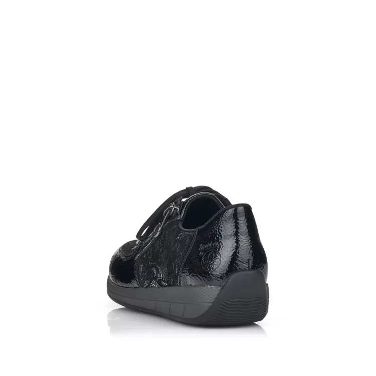 Baskets noires pour femme marque Rieker. Référence N1112-00 Black. Disponible chez Chauss'Family magasin de chaussures Issoire