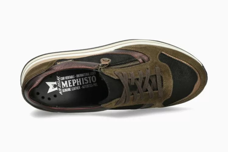 Baskets pour femme de la marque Mephisto. Référence Olimpia 9957/9565 Moss. Disponible chez Chauss'Family magasin de chaussures à Issoire.