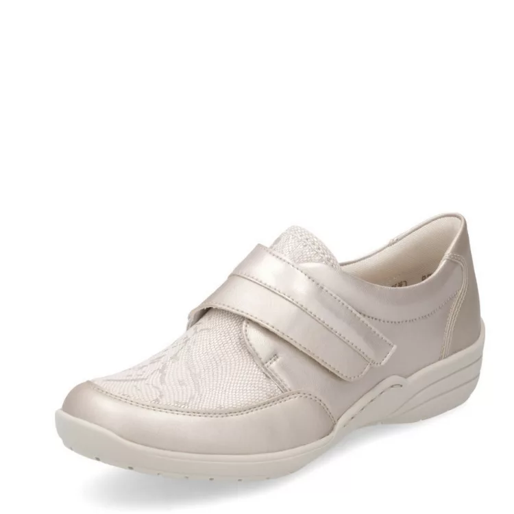 Chaussure à velcro de la marque Remonte. Référence R7600-92 Champagne. Disponible chez Chauss'Family magasin de chaussures à Issoire.