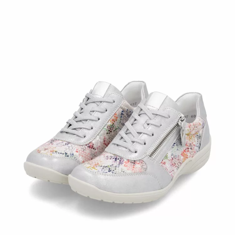 Baskets beiges pour femme marque Remonte. Référence R7637-40 Ice. Disponible chez Chauss'Family magasin de chaussures à Issoire.