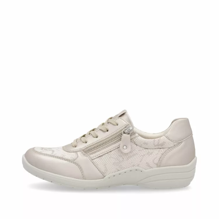 Baskets souples pour femme marque Remonte. Référence R7637-80 Champagne. Disponible chez Chauss'Family magasin de chaussures à Issoire.